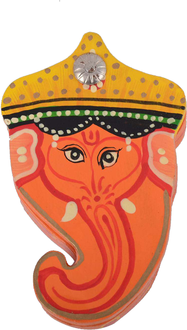 Orange Ganesh Face Coin Holder - Illustration (500x750), Png Download