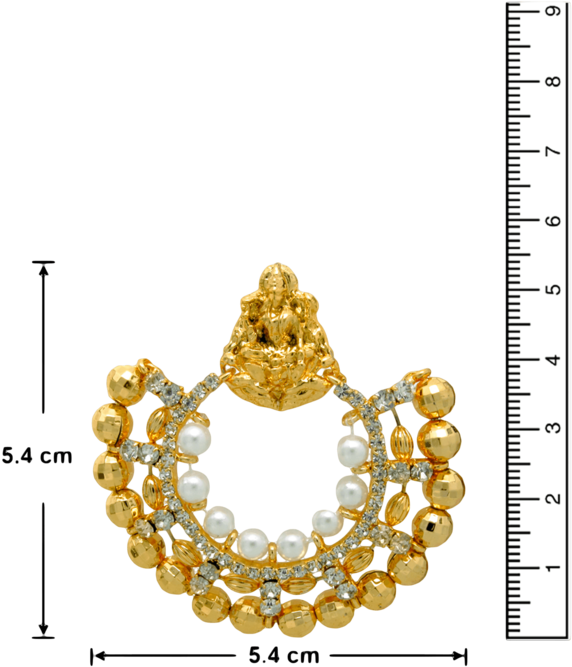 Traditional Ethnic Gold Plated Laxmi Ji Dangler Earrings - Necklace (640x960), Png Download