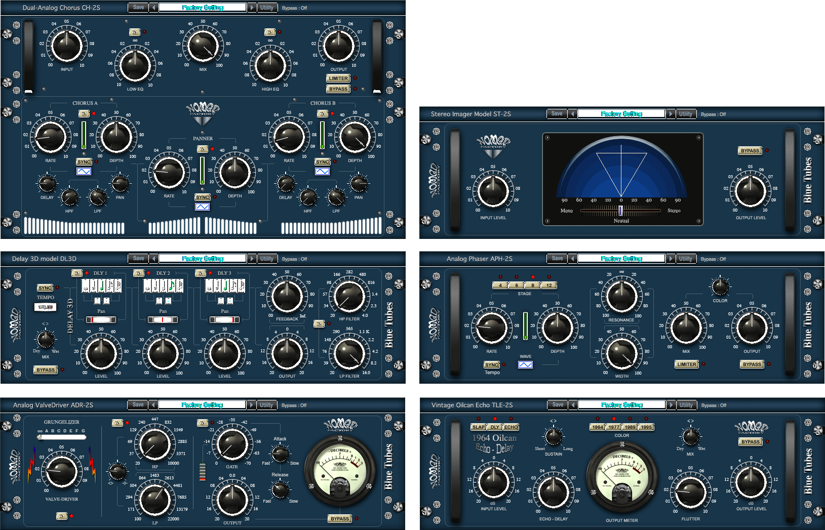 Nomad Factory Blue Tubes Effects Pack - Control Panel (1629x1047), Png Download
