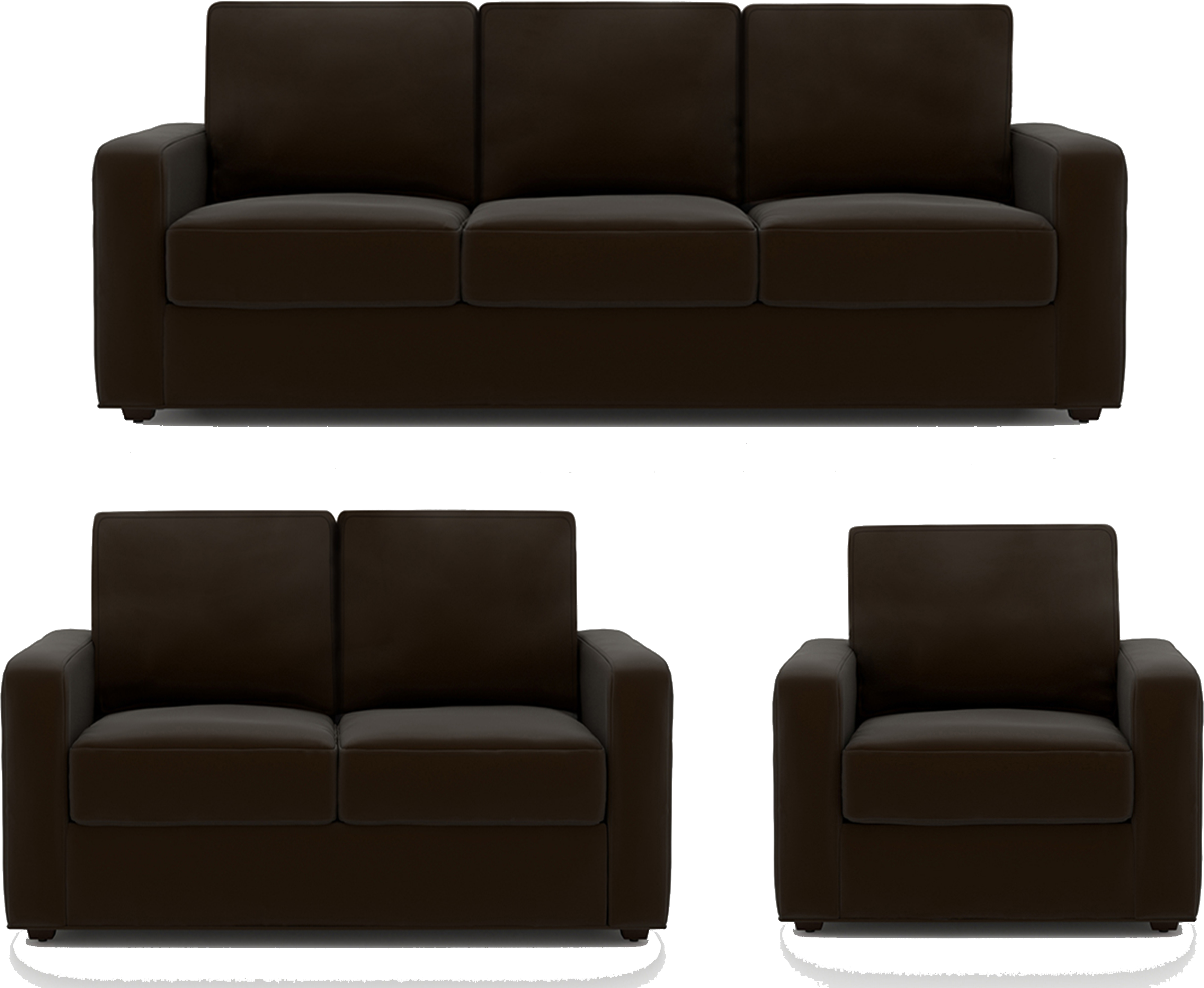 Premium Leatherette Sofa Set - Studio Couch (4000x3000), Png Download