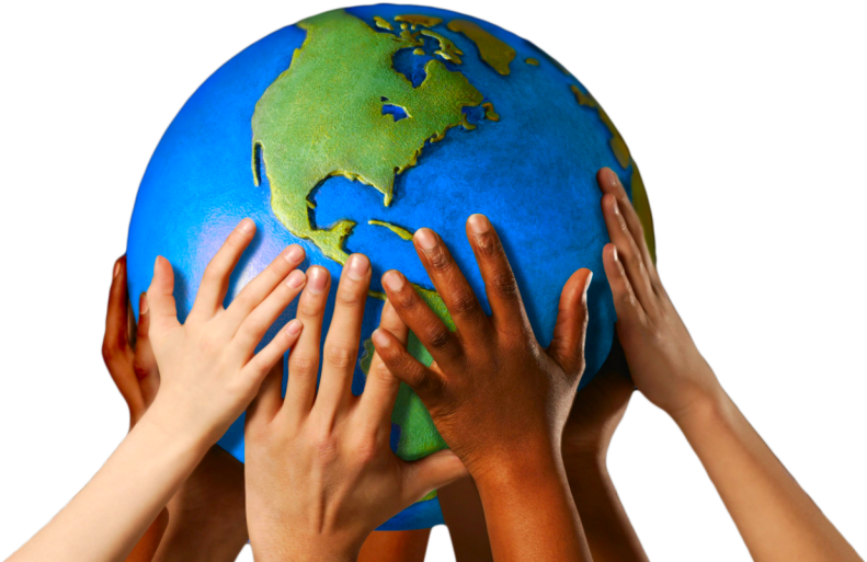 India Association - Globe With Hands (1024x640), Png Download