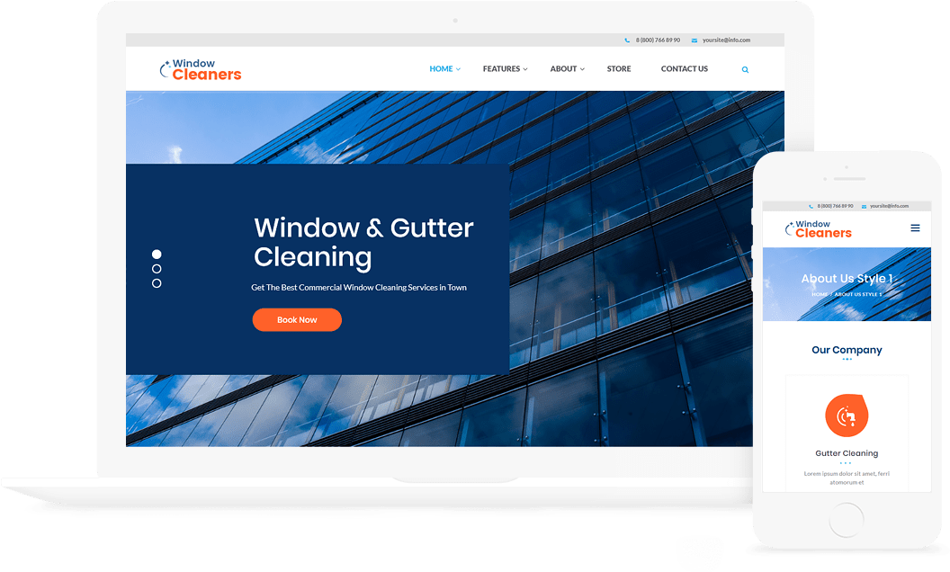 Window Cleaning, Air Conditioning And Heating Services - Web Page (1056x636), Png Download