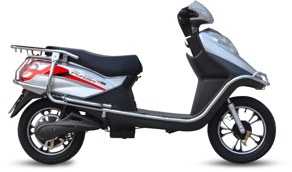 Red - Silver - Hero Electric Bike Flash Png (1000x675), Png Download