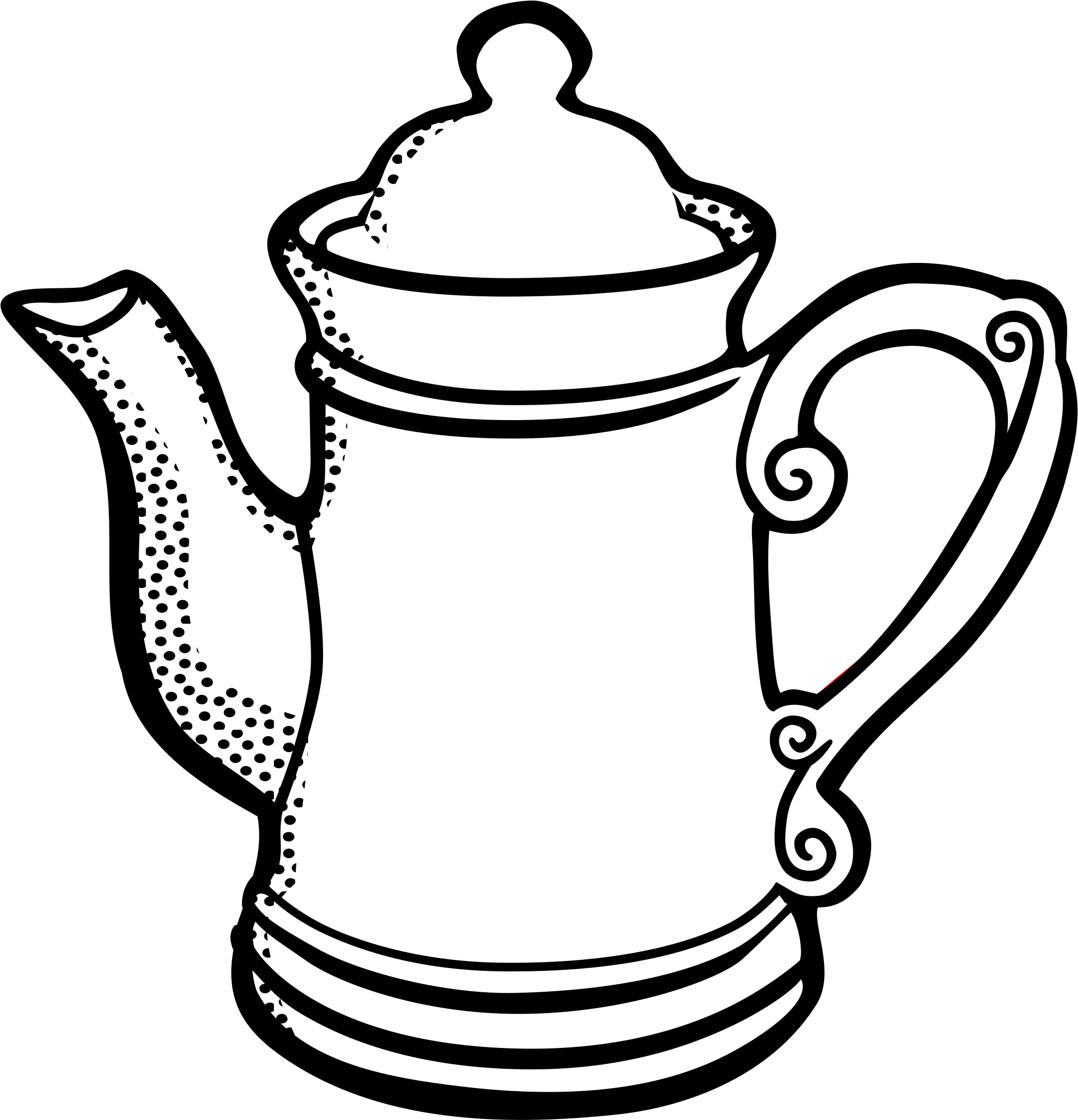 Lineart Icons Png - Kaffeekanne Clipart (2305x2400), Png Download
