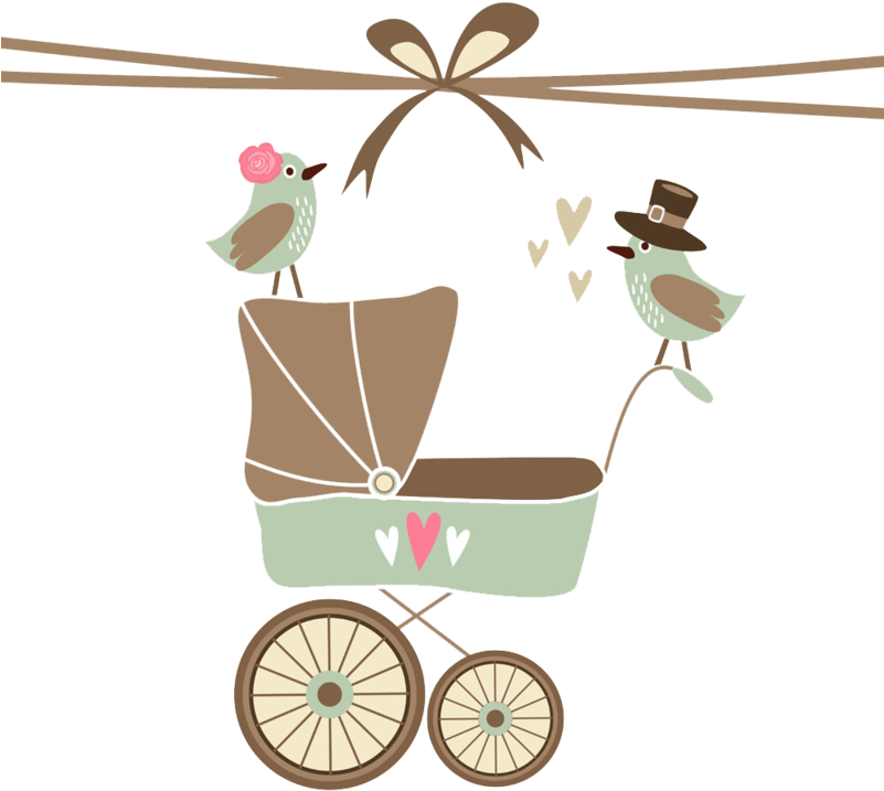 Postcard Car Wedding Greeting Shower Invitation Baby - Baby Shower Girl Vector Vintage (800x800), Png Download