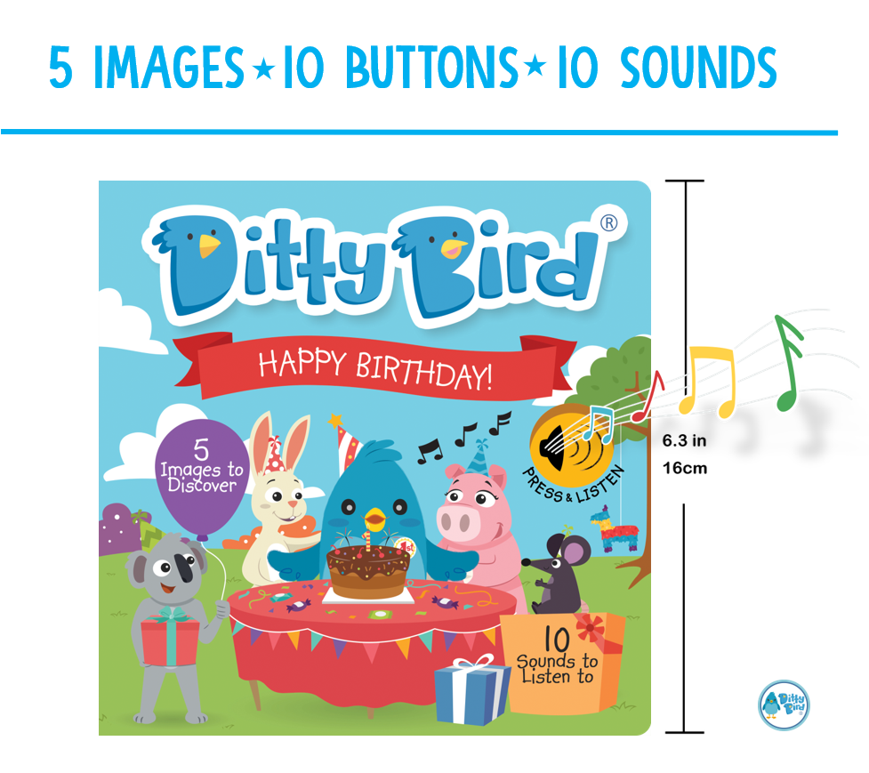Ditty Bird Interactive Musical Book - Music (977x869), Png Download