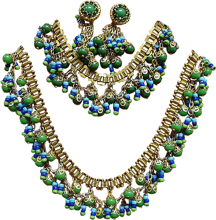 Miriam Haskell Egyptian Revival Parure - Necklace (745x744), Png Download