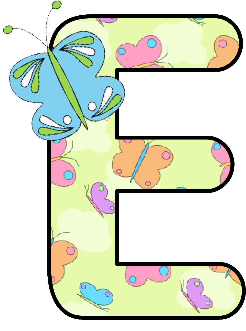 Alphabets Clipart Butterfly - Alphabet Letters Clip Art (1045x1372), Png Download