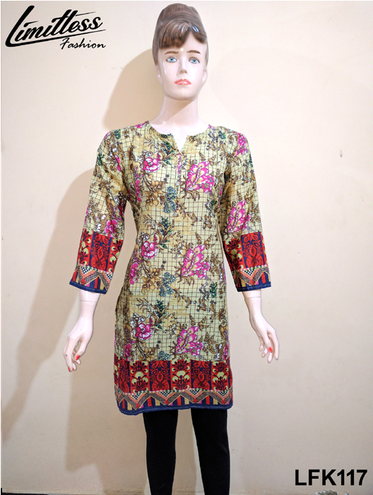 New & Stylish Printed Stitched Kurti In Lawn - Formal Wear (700x700), Png Download