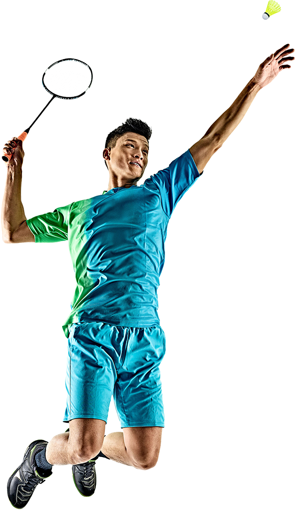 Accurate Flight Pattern - Badminton Player Background (579x1000), Png Download