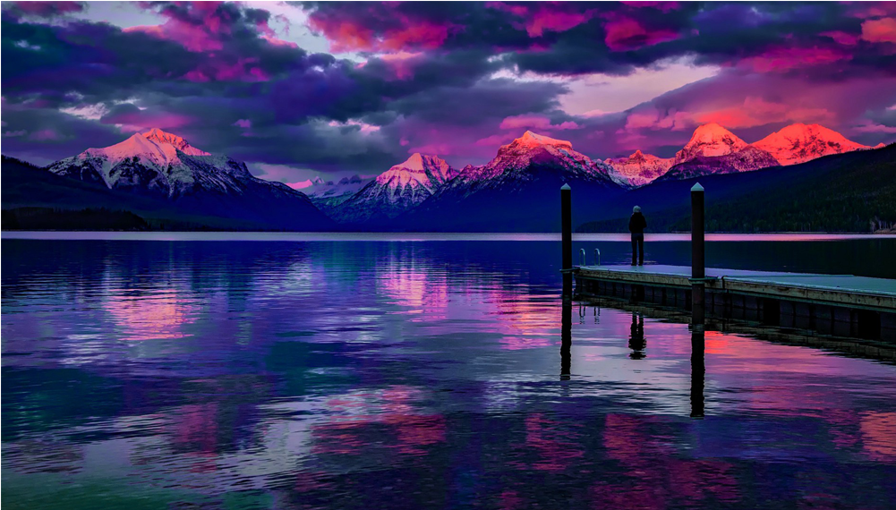 Www Scenery Sunset Picturesque Png Www Scenery Png - Landscape Rule Of Thirds (1000x1000), Png Download