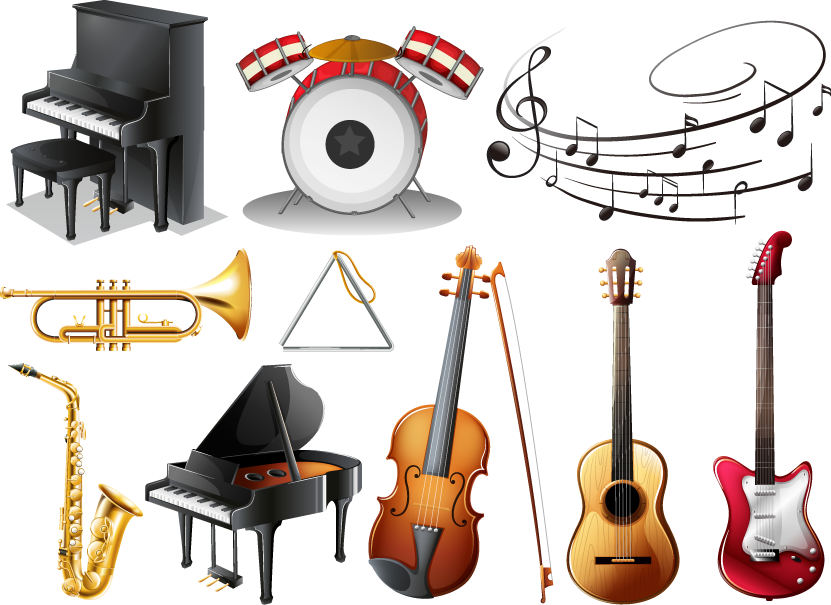 Clip Art Black And White Library Musical Instrument - Sahih Al Bukhari 5590 (831x605), Png Download