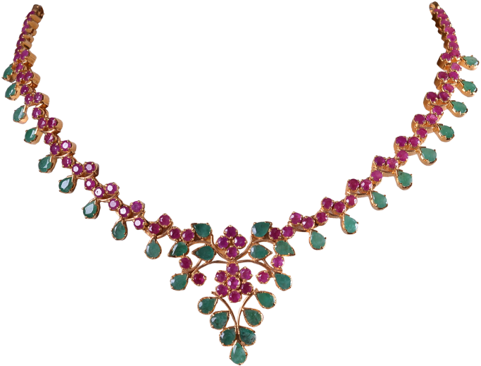 Ruby Emerald Gold Necklace Design 9692-06 - Vex Robotics World Championship 2018 (700x571), Png Download