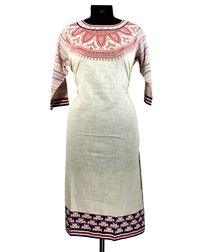 Rayon Printed Stitched Straight Kurti - Formal Wear (800x800), Png Download