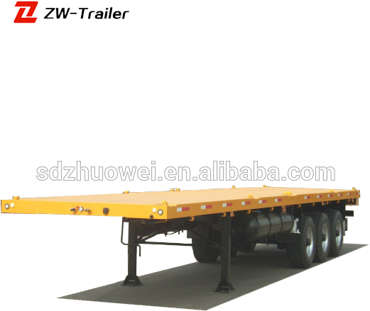 20ft 40ft Container Platform Lorry Truck Semi Trailer - Trailer (563x563), Png Download