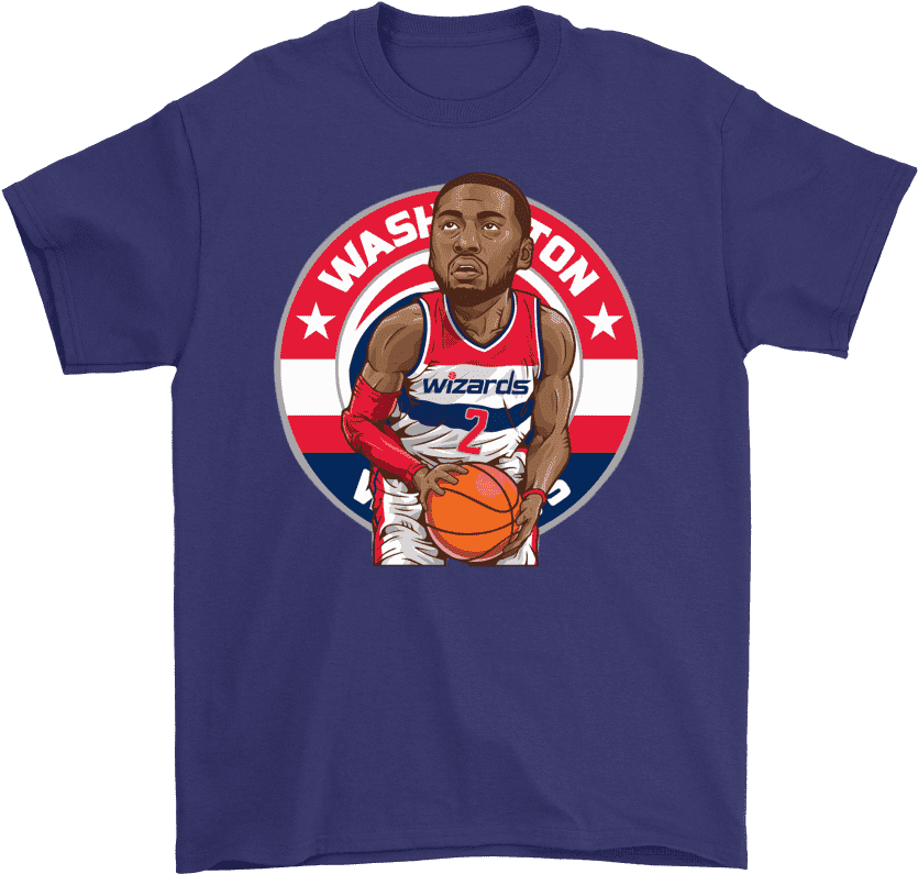 Gildan Mens T-shirt / Purple / S John Wall Cartoon - Shirt (1000x1000), Png Download