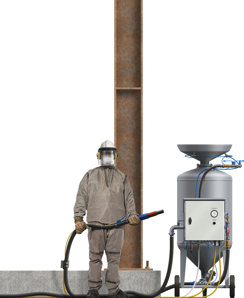 Pneumatic Hydro-abrasive Energy Blast Machines - Machine (974x1189), Png Download