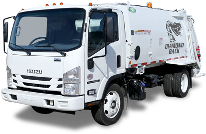 Front Left Side View Of A New Way Diamondback Rear - Garbage Truck (700x465), Png Download