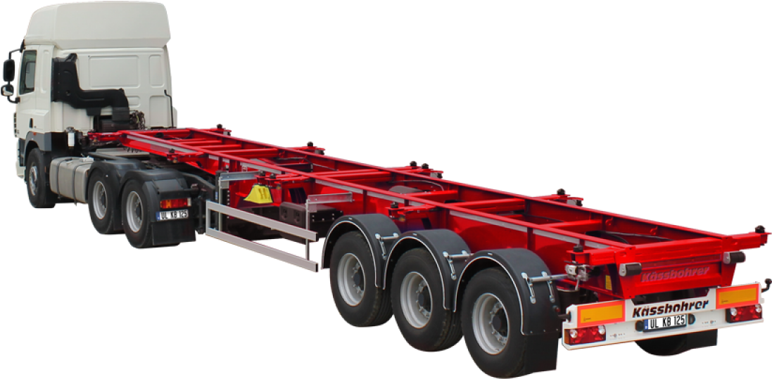Container - Europe Container Trailer Chassis (1200x900), Png Download