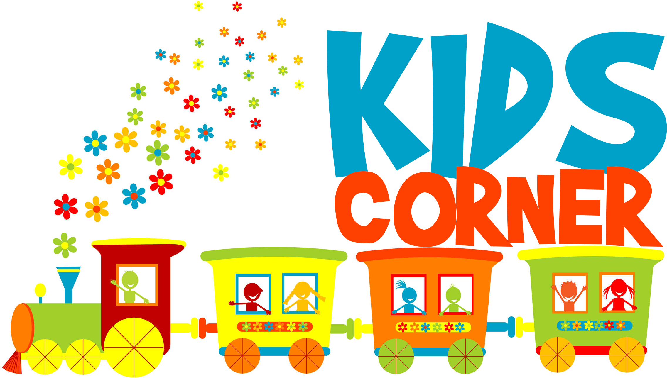 Kids Corner New - Vector Toy Train (2400x1344), Png Download