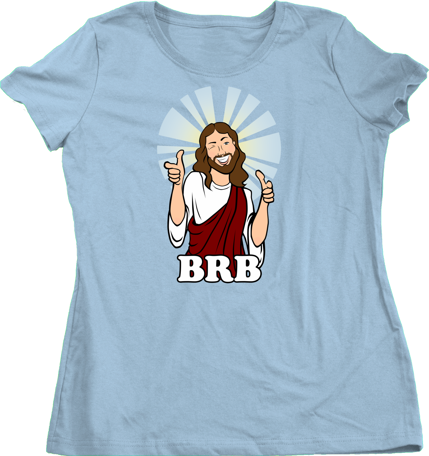 Ladies Light Blue Brb Jesus - Active Shirt (1500x1567), Png Download