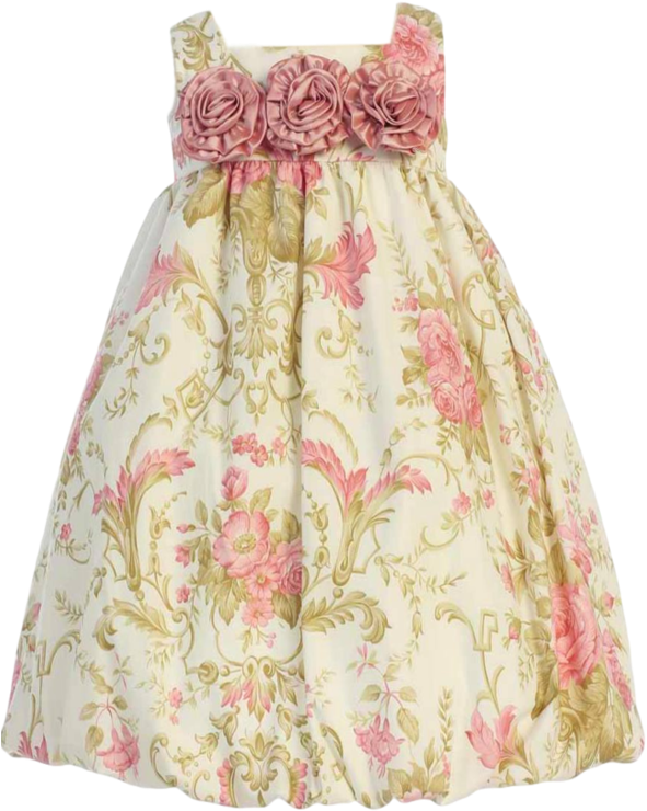 Uncategorized Dusty Rose Floral Print Cotton Easter - Dress (593x890), Png Download