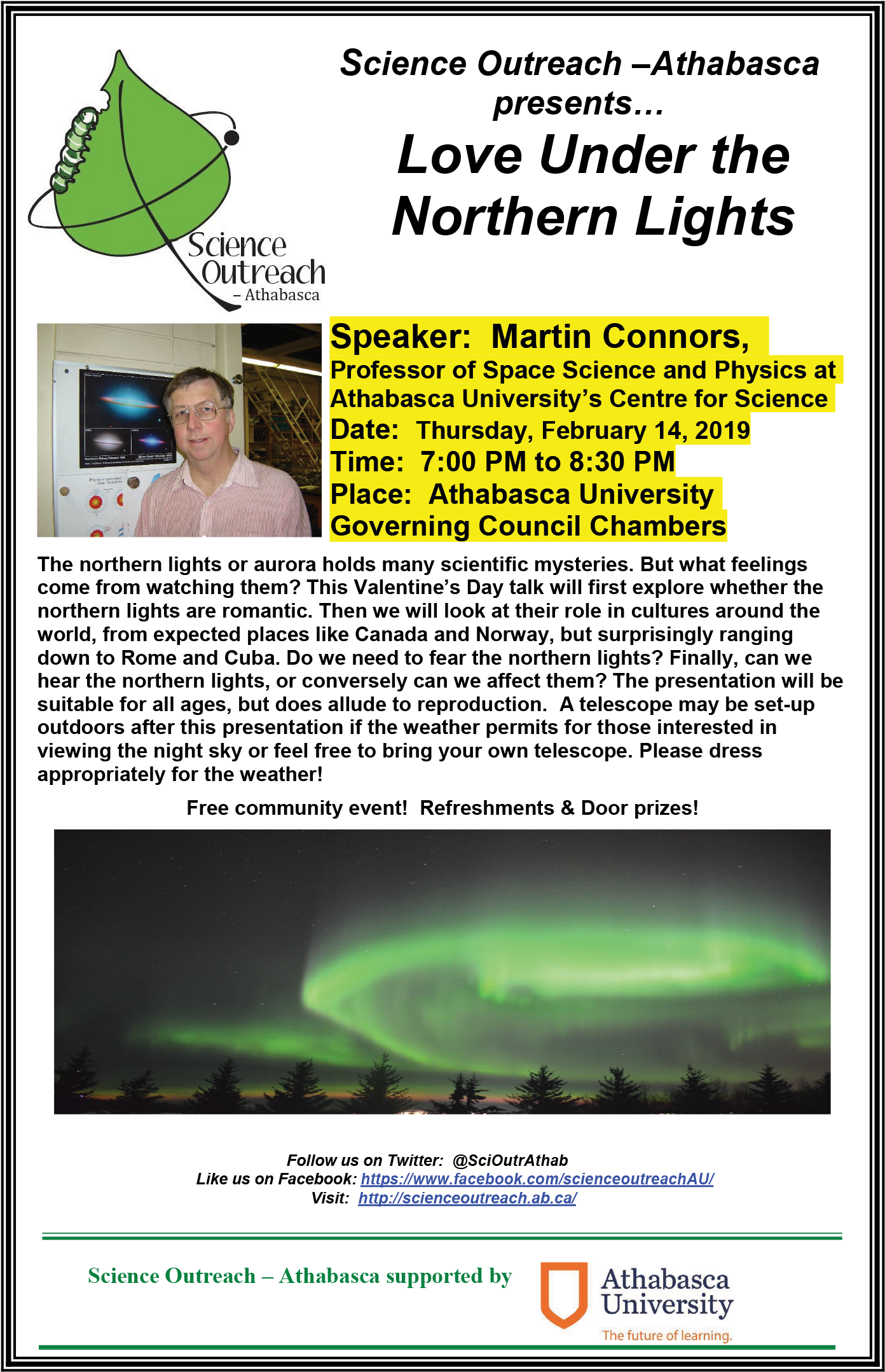Love Under The Northern Lights Science Outreach Athabasca - Pamphlet Design (1400x2162), Png Download