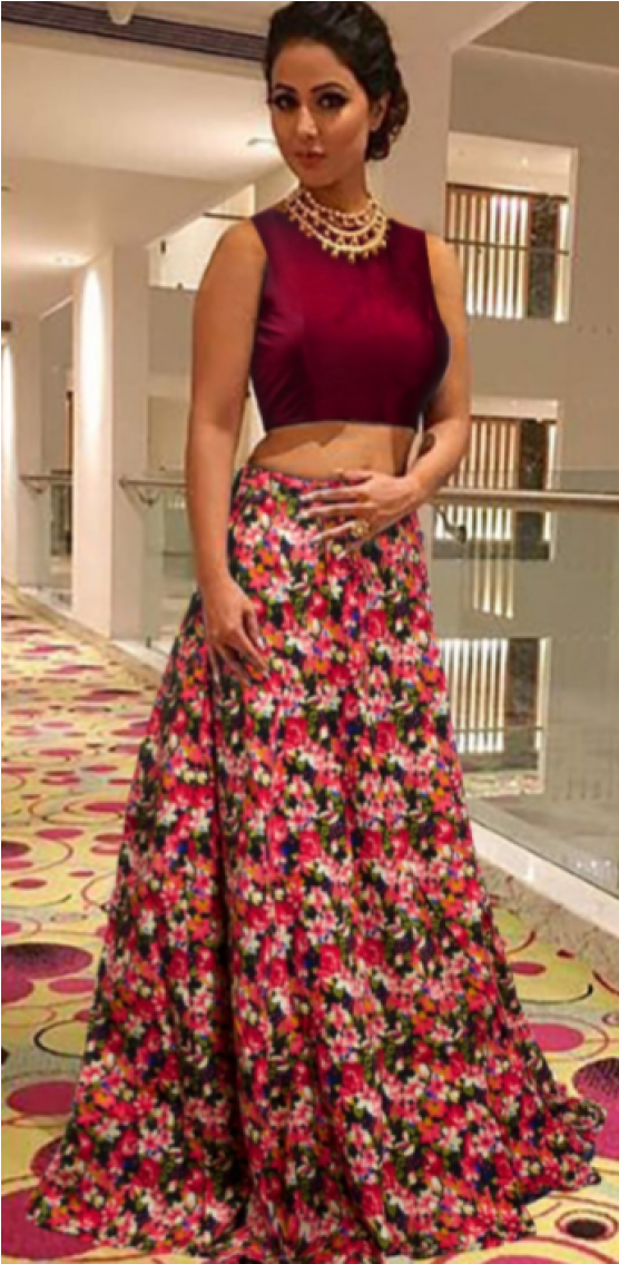 Hina Khan All Lehenga (868x1134), Png Download