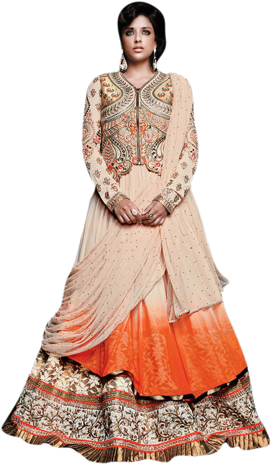 Women Silk Embroidered Lehenga Choli - Photo Shoot (640x960), Png Download