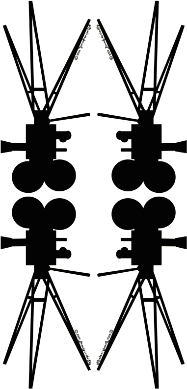 Vintage Movie Camera Silhouette Black & White Wallpaper - Movie Camera Silhouette (394x800), Png Download