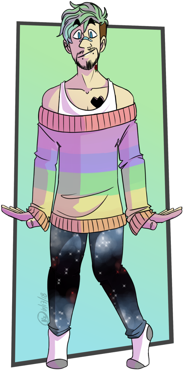Drew Pastel Jacksepticeye And Pastel Goth Jacksepticeye, - Jacksepticeye Full Body (598x1200), Png Download