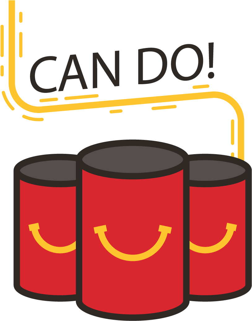 Ronald Mcdonald House Clipart - Ronald Mcdonald Can Food Drive (838x1050), Png Download