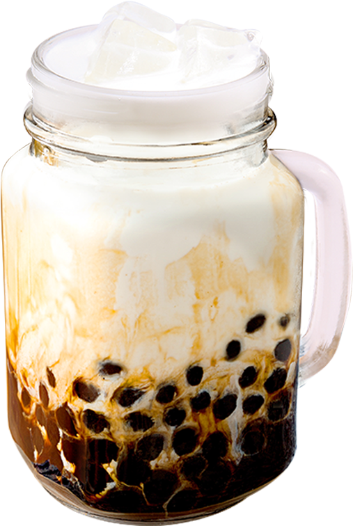 Brown Sugar Fresh Milk Tea With Boba - Glass Bottle (800x800), Png Download