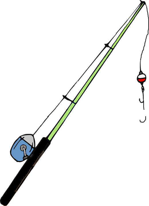 Fishing Rod Png - Fishing Pole With Hook (520x720), Png Download