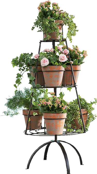 Flower Pots Display Rack, - Flower Pot Display Stand (700x700), Png Download
