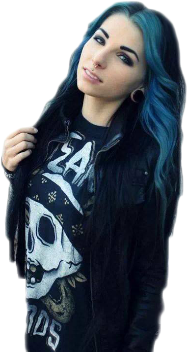 Egy Anyai Ágról Natália És Andy Biersack Messzi Unokatestvérek - Rocker Girl With Blue Hair (500x740), Png Download