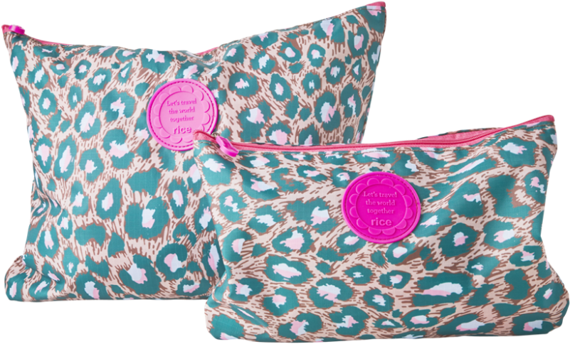 Set Of 2 Holiday Packing Pouches Leopard Print By Rice - Cushion (1000x1000), Png Download