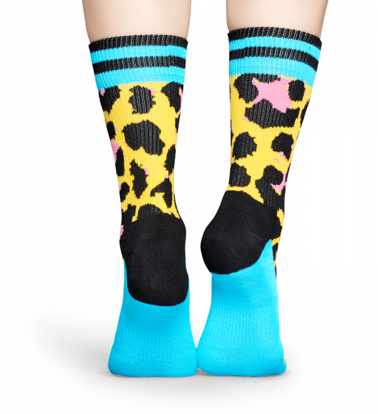 Athletic Leopard - Happy Socks Leopard Yellow (548x600), Png Download