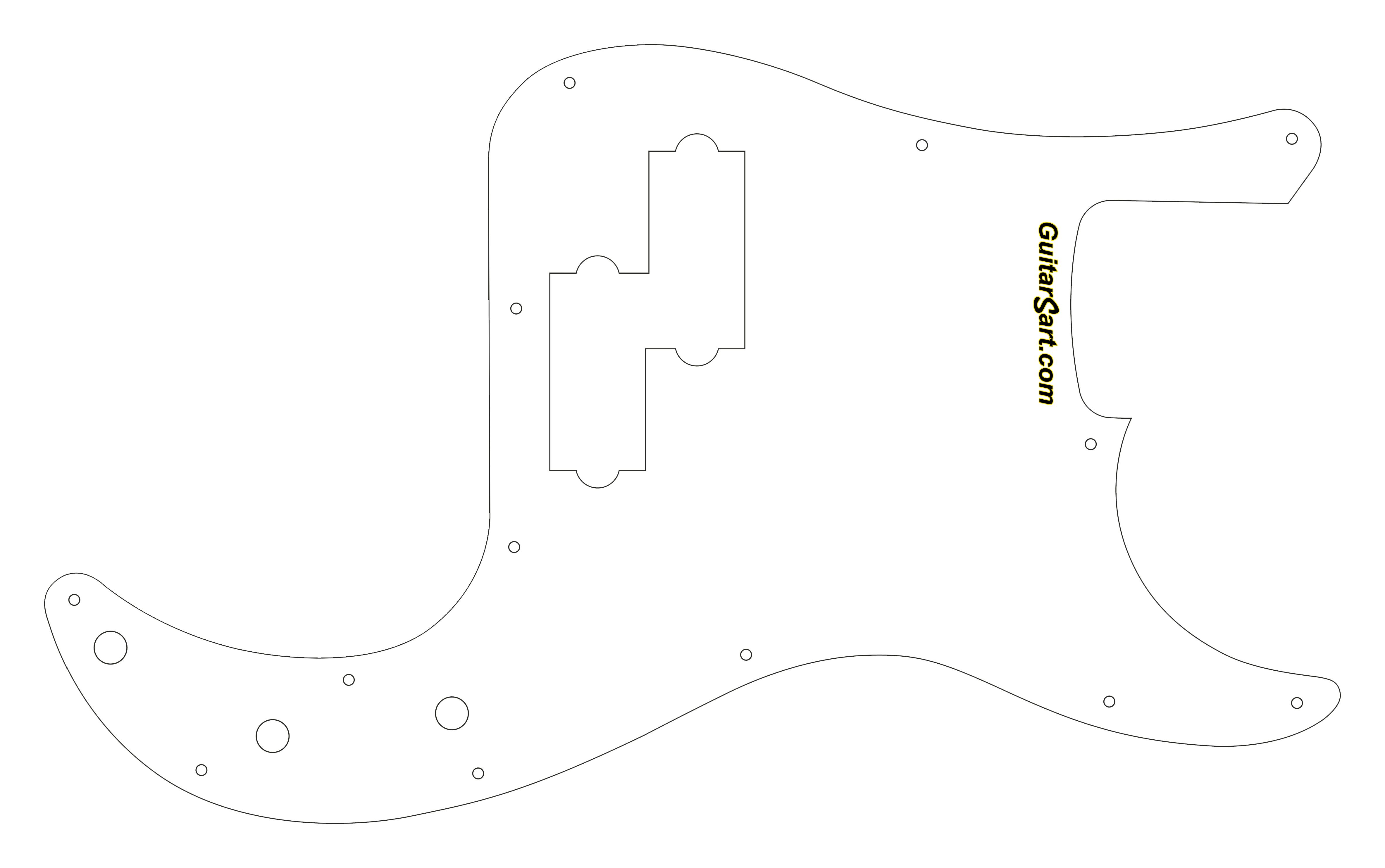 Fender® Precision Bass Style Pick Guard W Logo - Tortoise P Bass Pickguard (4736x2969), Png Download