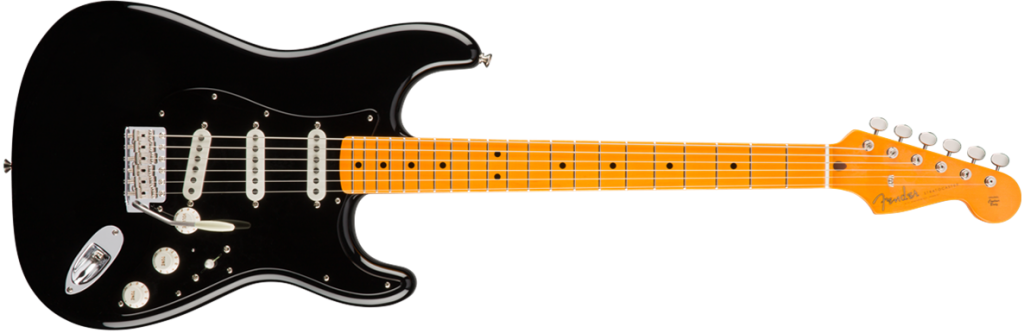 0150068806 Gtr Frt 001 Rr - David Gilmour Black Guitar (1024x333), Png Download