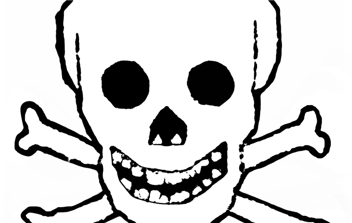 Skull And Crossbones Transparent Background - Skull And Crossbones (1368x855), Png Download