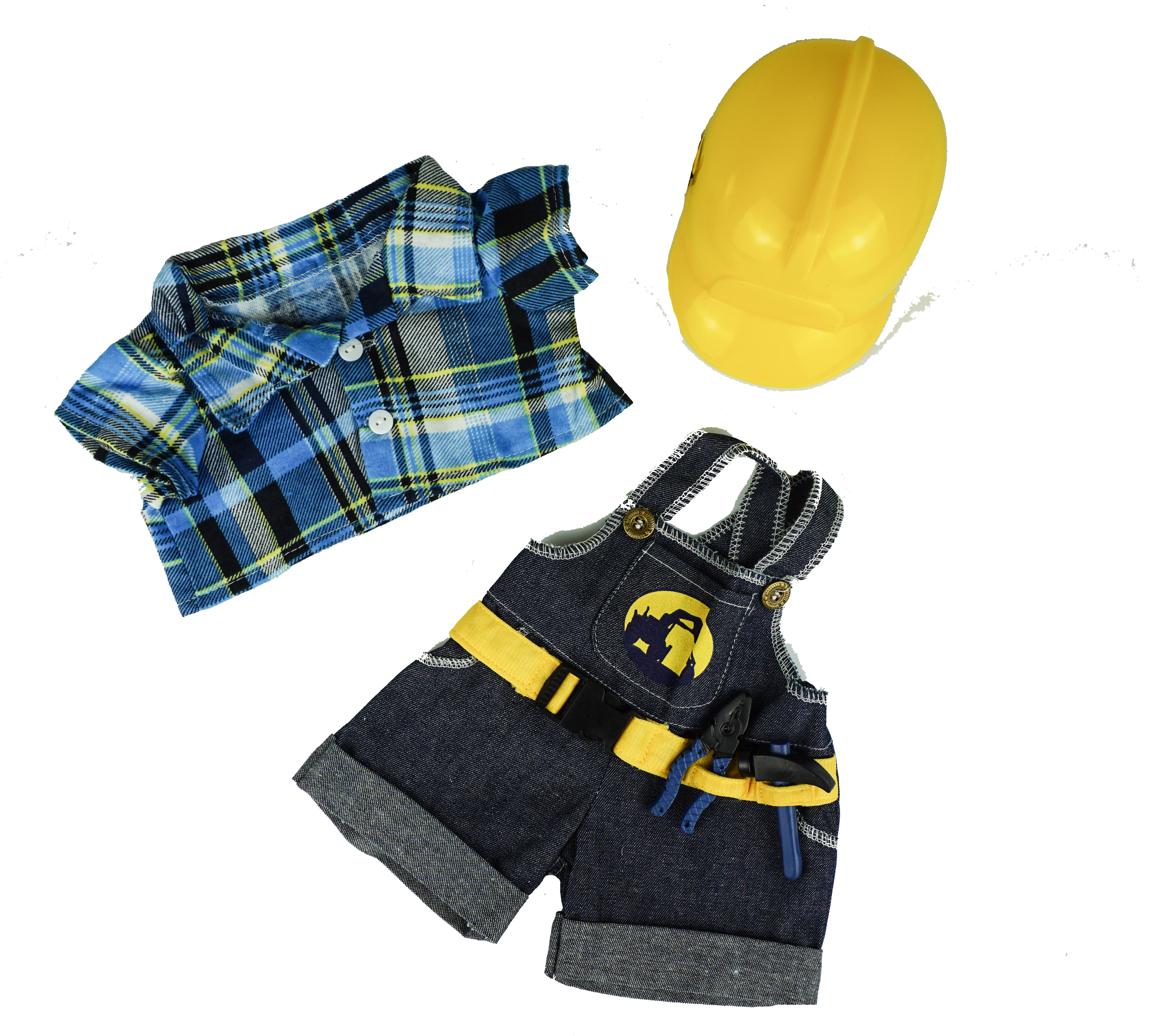 16″ Construction Worker With Hardhat - Tartan (3916x3735), Png Download