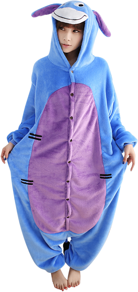 Eeyore Onesie 1 - Adult Eeyore Costume (625x1000), Png Download
