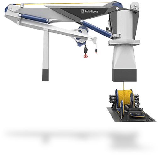 Fibre Rope Crane - Rolls Royce Marine Cranes (740x637), Png Download