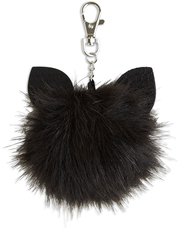 Pom Pom Keyring Black - Keychain (888x888), Png Download