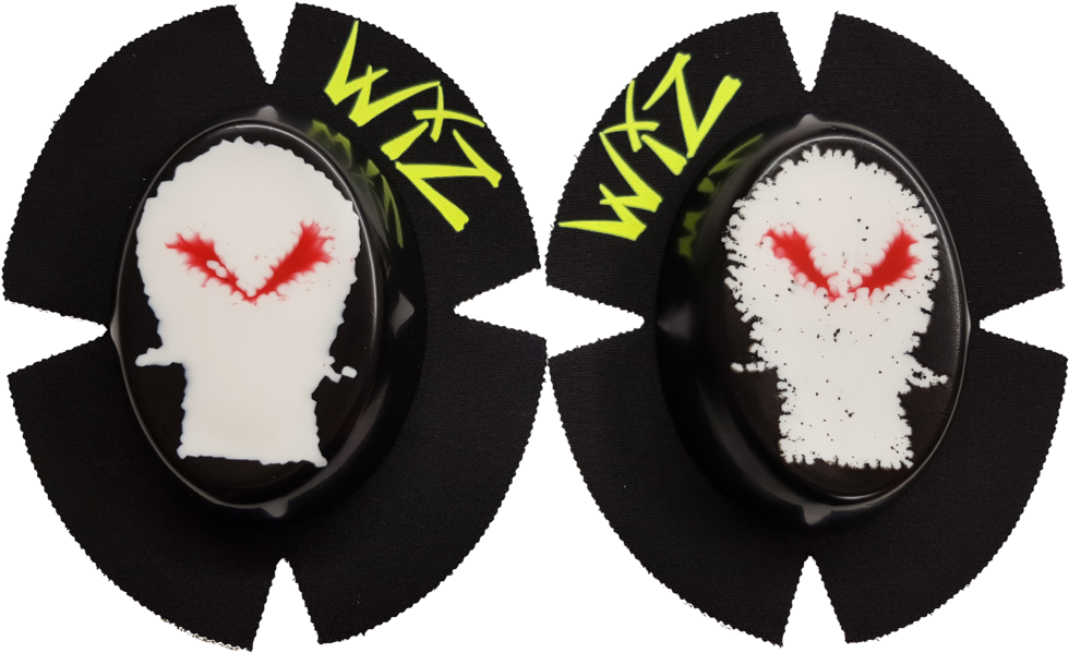 Pair Of Clearance Skull Red Eye Knee Sliders - Emblem (1000x616), Png Download