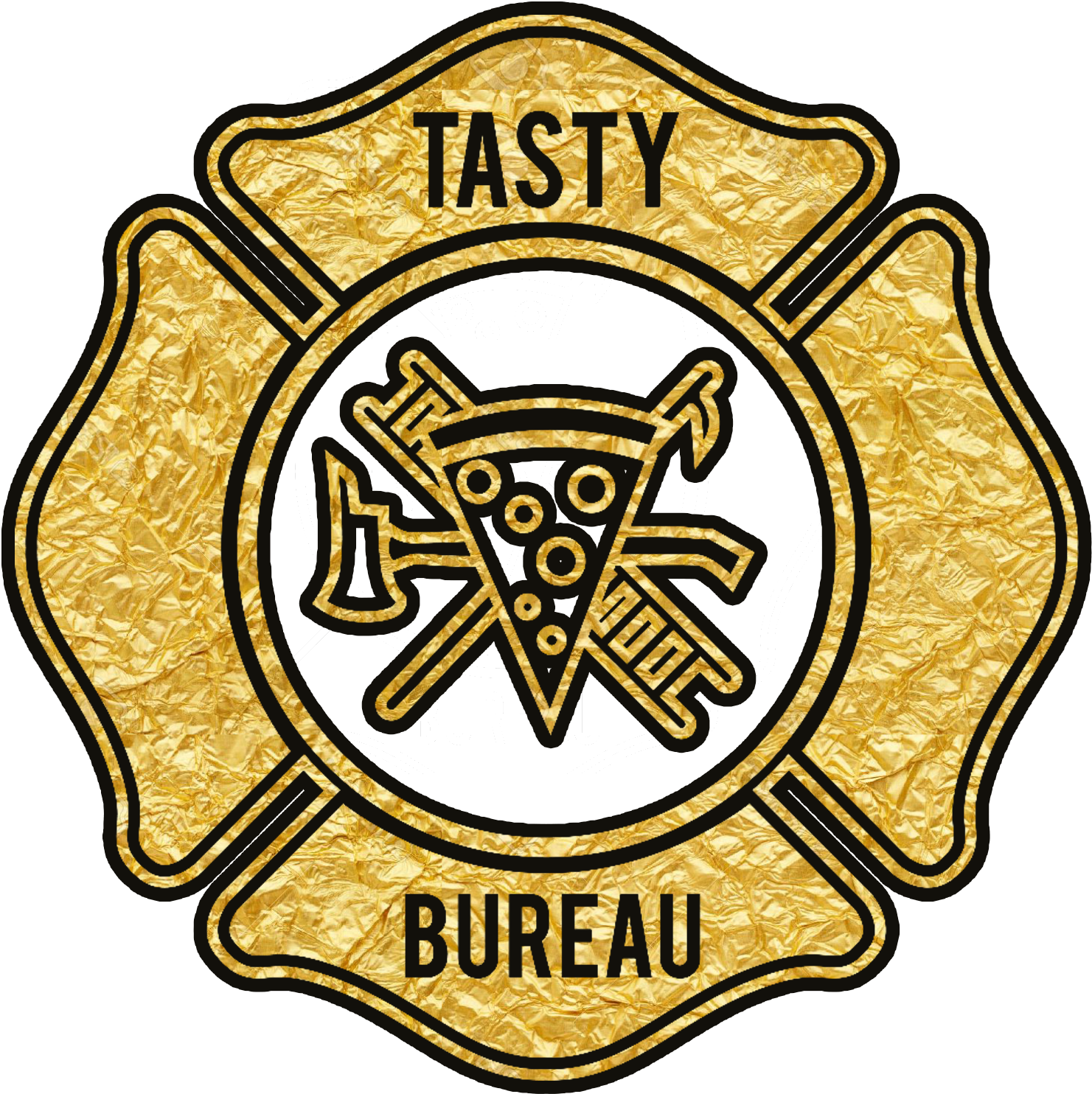 Fire Truck Pizza Logo - Emblem (1557x1528), Png Download