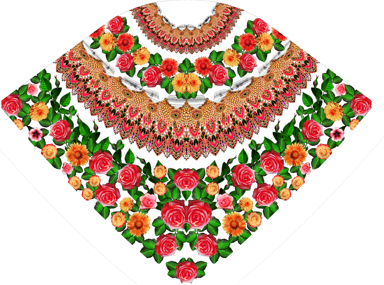 Digital Ladies Dress Pattern, Textile Design Png, Print - Embroidery (1600x1187), Png Download