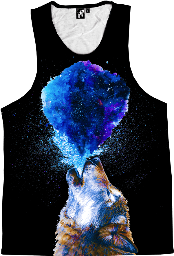 Black All Over Howling Wolf Tank - Active Tank (800x1000), Png Download