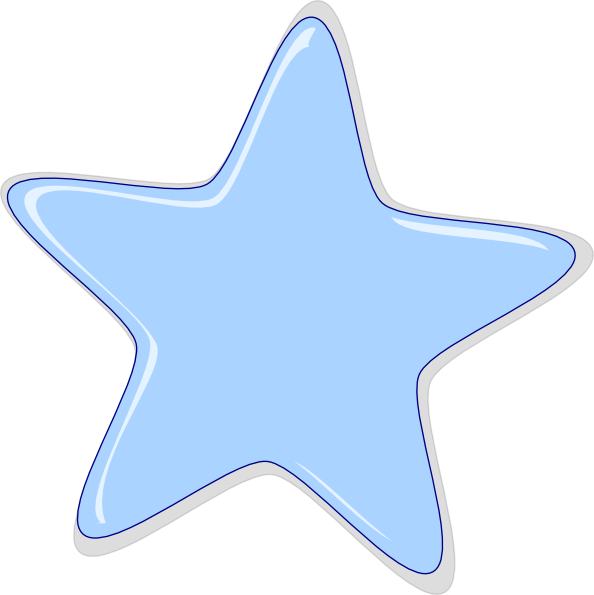 Blue Star Clipart Blue Star Clip Art At Clker Vector - Starfish (594x595), Png Download